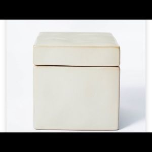 5" x 5" Carved Ceramic Box Gray - Threshold designed with Studio McGee.